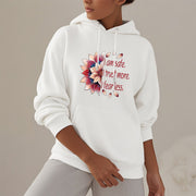 Buddha Stones I Am Safe I Trust More I Fear Less Lotus Polyester Fleece Lined Hoodie