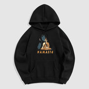 Buddha Stones NAMASTE Meditation Buddha Polyester Fleece Lined Hoodie