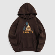 Buddha Stones NAMASTE Meditation Buddha Polyester Fleece Lined Hoodie