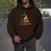 Buddha Stones NAMASTE Meditation Buddha Polyester Fleece Lined Hoodie