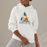 Buddha Stones NAMASTE Meditation Buddha Polyester Fleece Lined Hoodie