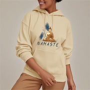 Buddha Stones NAMASTE Meditation Buddha Polyester Fleece Lined Hoodie