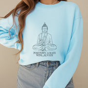 Buddha Stones Positivity Always Wins Fleece Lined Polyester Sweatshirt