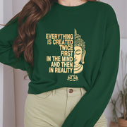 Buddha Stones Everything Is Created Twice Fleece Lined Polyester Sweatshirt