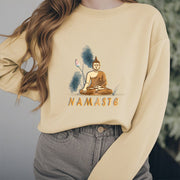 Buddha Stones NAMASTE Buddha Lotus Leaf Fleece Lined Sweatshirt