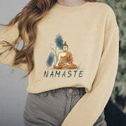 Buddha Stones NAMASTE Buddha Lotus Leaf Fleece Lined Sweatshirt