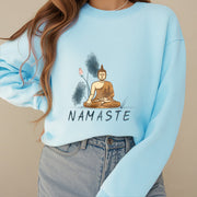 Buddha Stones NAMASTE Buddha Lotus Leaf Fleece Lined Sweatshirt