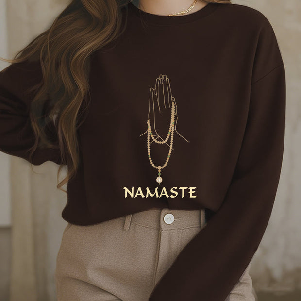 Buddha Stones NAMASTE Fleece Lined Sweatshirt