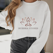 Buddha Stones Pure Color Round Neck Fleece Lined Sweatshirt