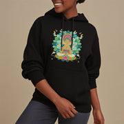 Buddha Stones Butterfly Lotus Buddha-Inspired Fleece Lined Polyester Hoodie