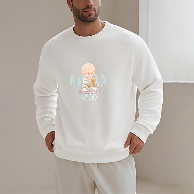 Buddha Stones RELAX Round Neck Fleece Lined Sweatshirt