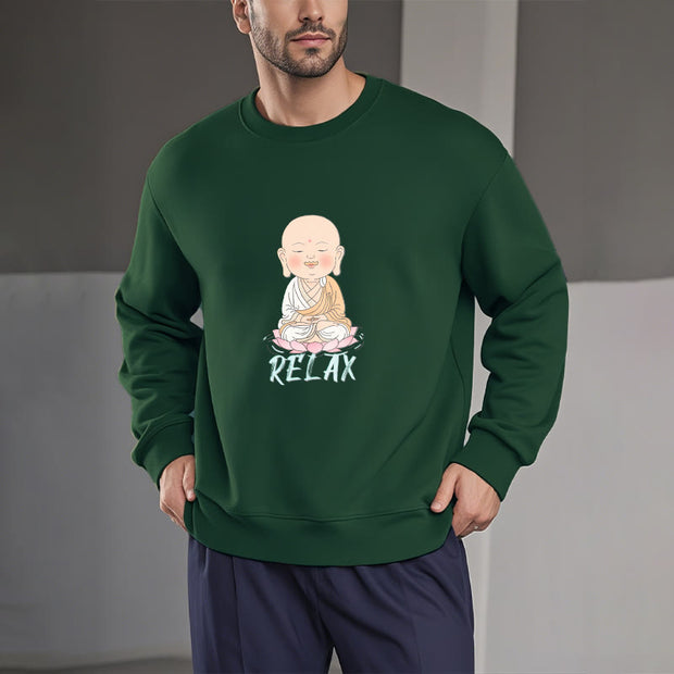 Buddha Stones RELAX Round Neck Fleece Lined Sweatshirt