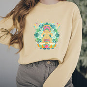 Buddha Stones Butterfly Lotus Buddha-Inspired Fleece Lined Sweatshirt