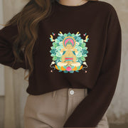 Buddha Stones Butterfly Lotus Buddha-Inspired Fleece Lined Sweatshirt