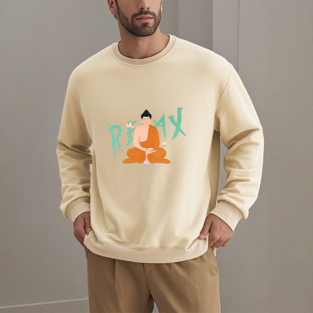 Buddha Stones RELAX Buddha Fleece Lined Sweatshirt