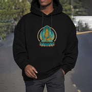 Buddha Stones Lotus Buddha Fleece Lined Polyester Hoodie