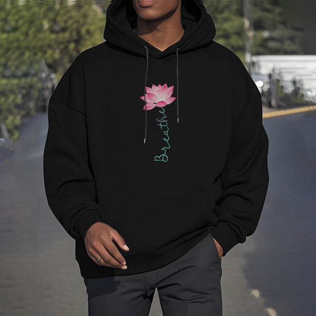 Buddha Stones BREATHE Lotus Fleece Lined Polyester Hoodie