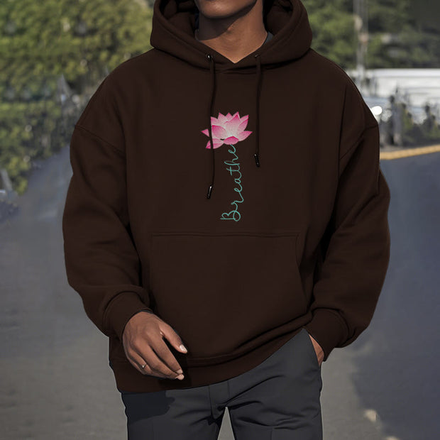 Buddha Stones BREATHE Lotus Fleece Lined Polyester Hoodie