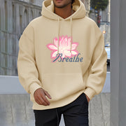 Buddha Stones BREATHE Lotus Flower Fleece Lined Polyester Hoodie