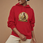 Buddha Stones Sun Auspicious Clouds Buddha Fleece Lined Polyester Hoodie