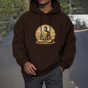 Buddha Stones Sun Auspicious Clouds Buddha Fleece Lined Polyester Hoodie