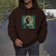 Buddha Stones Aura Green Buddha Fleece Lined Polyester Hoodie