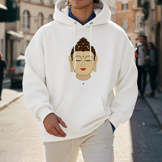 Buddha Stones Meditation Buddha Fleece Lined Polyester Hoodie