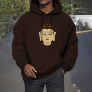 Buddha Stones Meditation Buddha Fleece Lined Polyester Hoodie