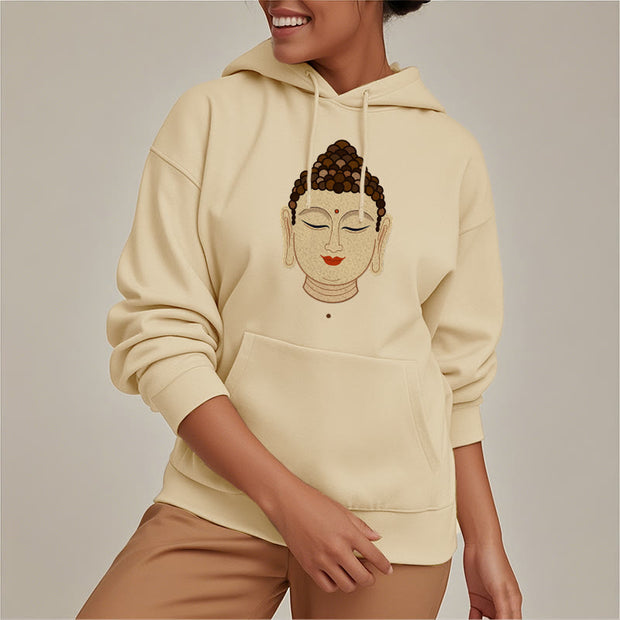 Buddha Stones Meditation Buddha Fleece Lined Polyester Hoodie