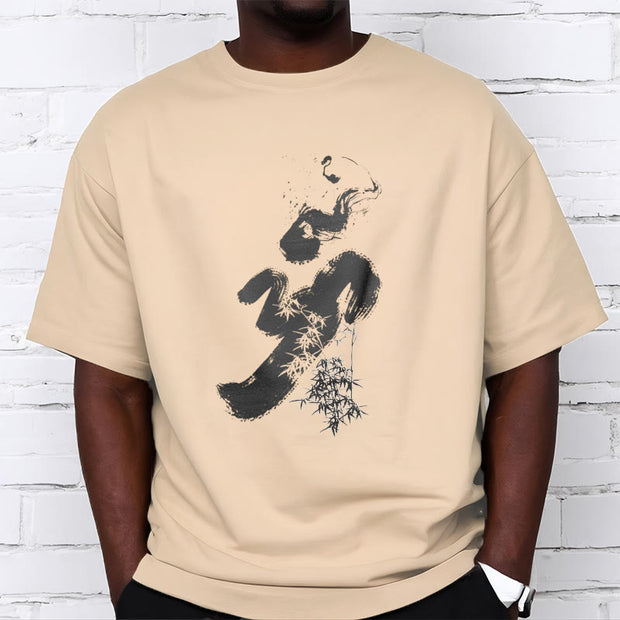 Buddha Stones OM Bamboo Ink Cotton Tee T-shirt T-Shirts BS 12