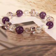 FREE Today: Healing Positive Amethyst White Crystal Pearl Bracelet