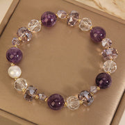 FREE Today: Healing Positive Amethyst White Crystal Pearl Bracelet