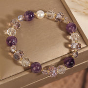 FREE Today: Healing Positive Amethyst White Crystal Pearl Bracelet