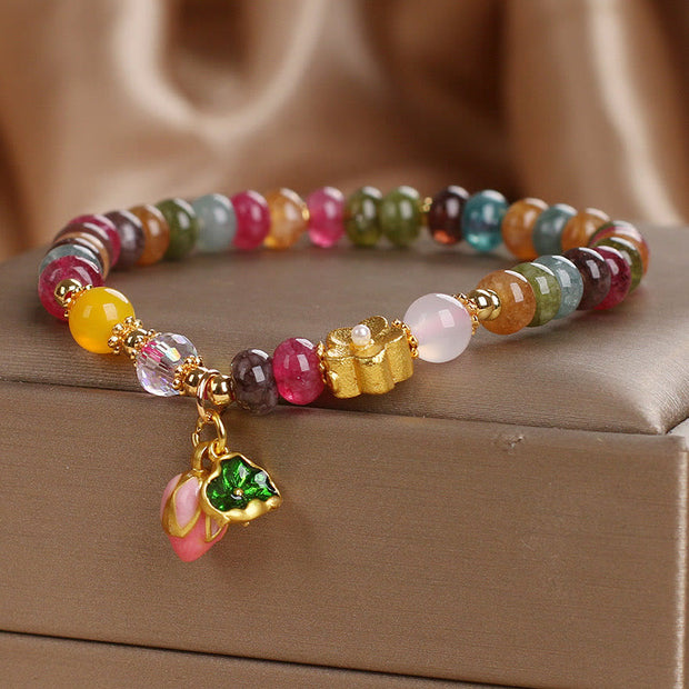 Buddha Stones Tourmaline Lotus Seedpod Wisdom Bracelet Bracelet BS 3