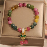 Buddha Stones Tourmaline Jade Butterfly Wisdom Bracelet