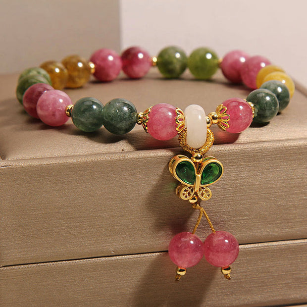 Buddha Stones Tourmaline Butterfly Wisdom Bracelet