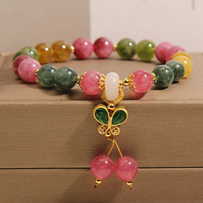 Buddha Stones Tourmaline Butterfly Wisdom Bracelet