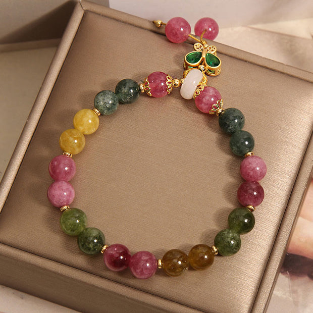 Buddha Stones Tourmaline Butterfly Wisdom Bracelet