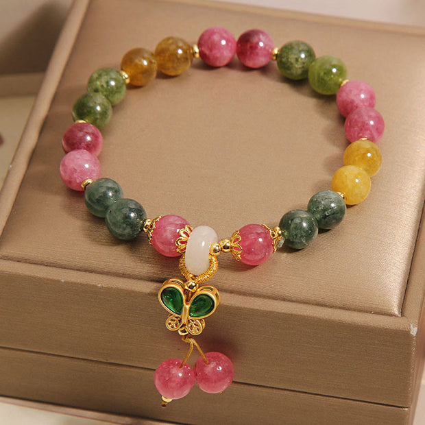 Buddha Stones Tourmaline Jade Butterfly Wisdom Bracelet Bracelet BS 4