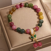 Buddha Stones Tourmaline Jade Butterfly Wisdom Bracelet