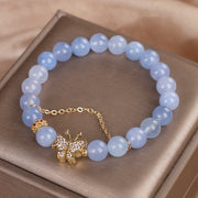 Buddha Stones Aquamarine Butterfly Serenity Bracelet