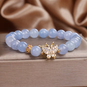 Buddha Stones Aquamarine Butterfly Serenity Bracelet Bracelet BS 8