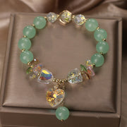 FREE Today: Blessing Hope Aquamarine Green Crystal Love Heart Charm Bracelet