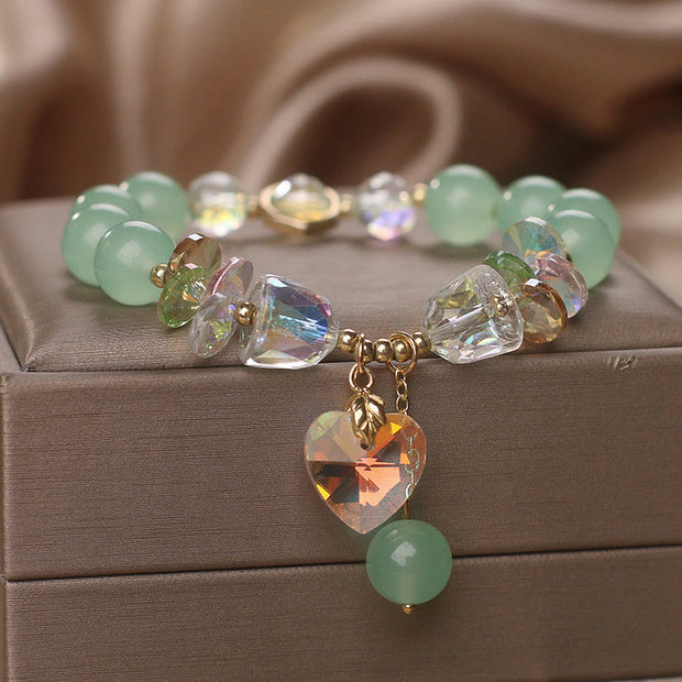 Buddha Stones Aquamarine Green Crystal Healing Bracelet