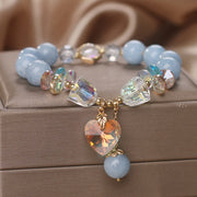 FREE Today: Blessing Hope Aquamarine Green Crystal Love Heart Charm Bracelet