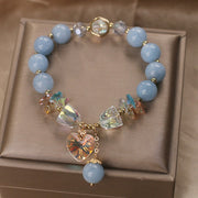 Buddha Stones Aquamarine Green Crystal Healing Bracelet