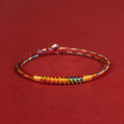 FREE Today: Protection And Connection Multicolor Red String Alloy 925 Sterling Silver Buckle Bracelet