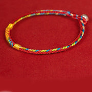 FREE Today: Protection And Connection Multicolor Red String Alloy 925 Sterling Silver Buckle Bracelet