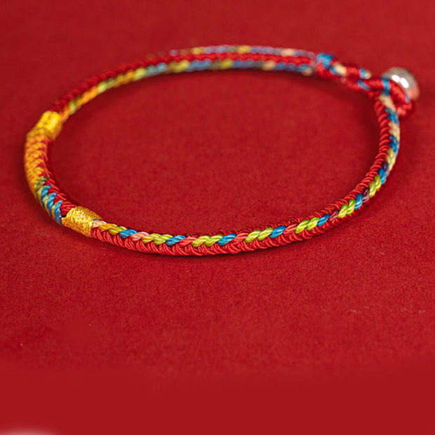 FREE Today: Protection And Connection Multicolor Red String Alloy 925 Sterling Silver Buckle Bracelet