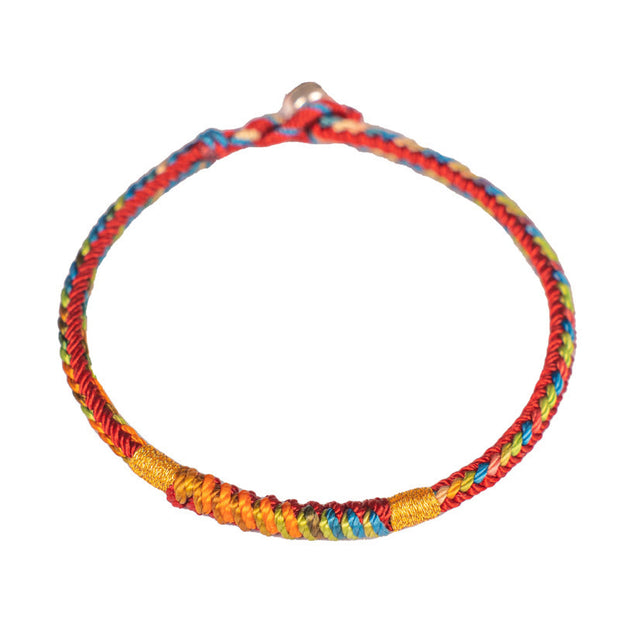 FREE Today: Protection And Connection Multicolor Red String Alloy 925 Sterling Silver Buckle Bracelet